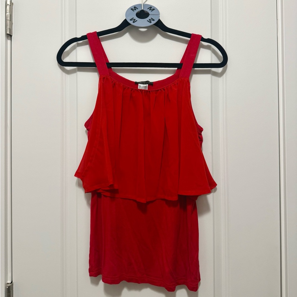 VENUS Red Layered Tank Top